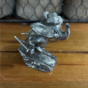Bouvier Donahue Ent. Pewter Skiing Elephant